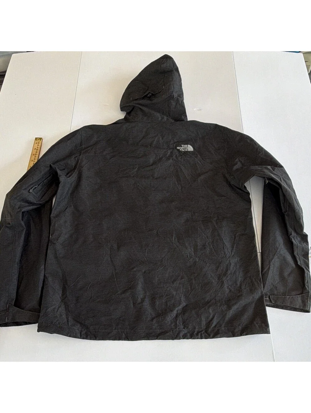 The North Face Men's Black Solid Hooded Full Zip Logo Softshell Jacket Size L